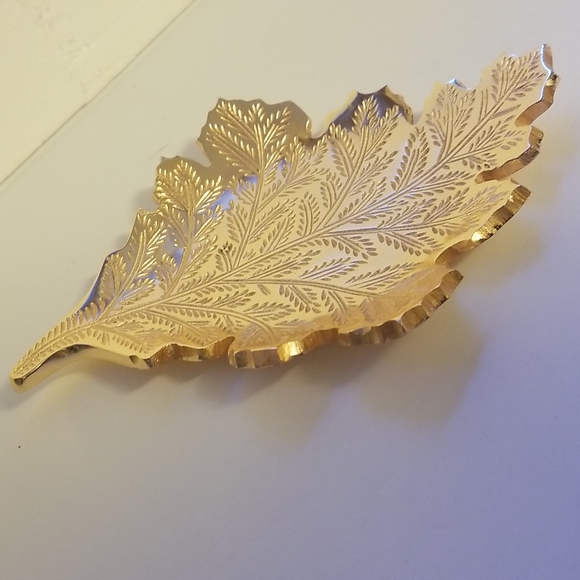 Vintage gold leaf serving tray - Picture 6 of 6